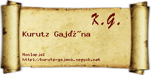 Kurutz Gajána névjegykártya